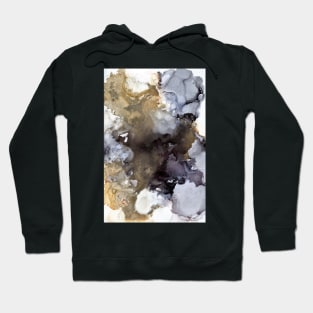 black, grey and gold abstract art Hoodie